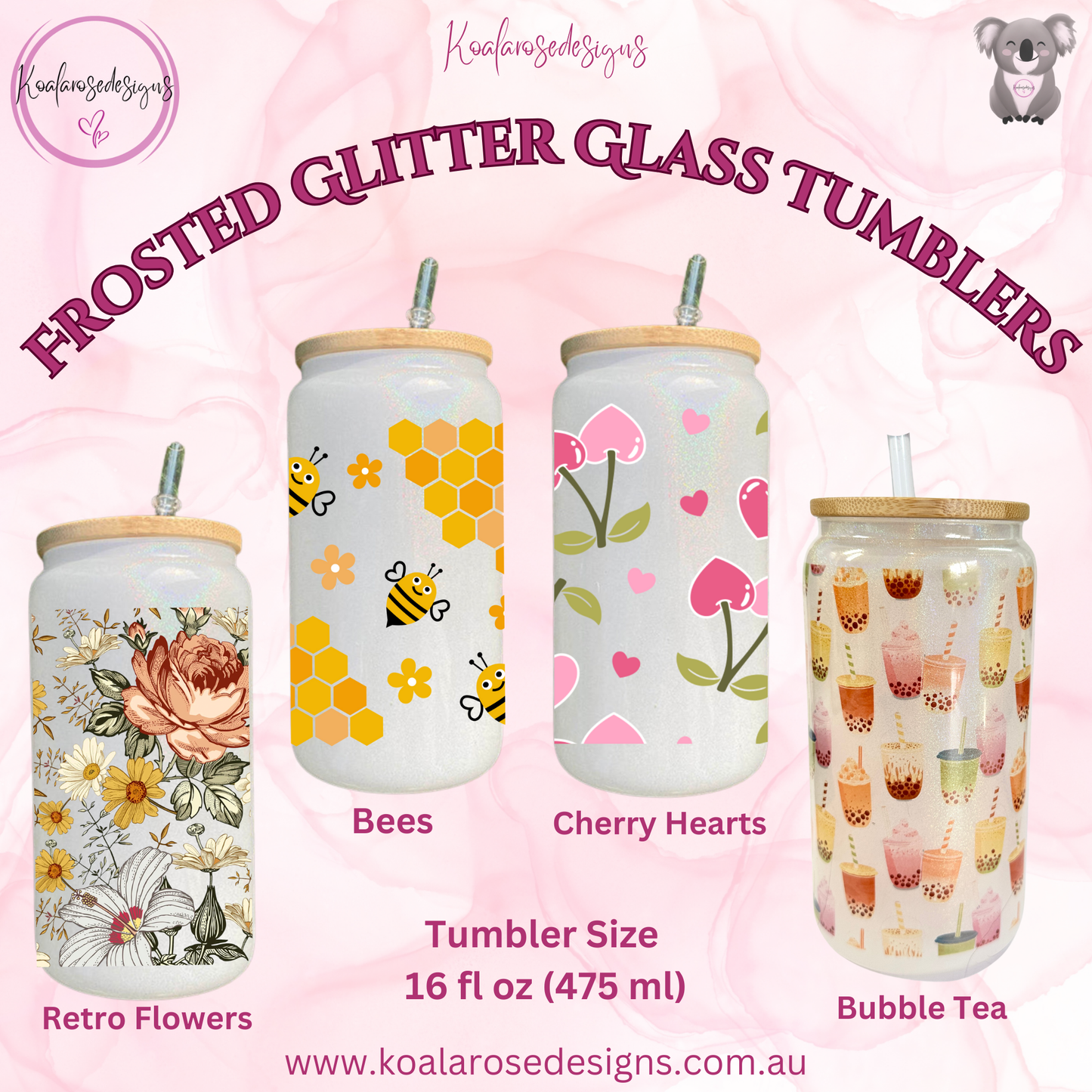 Frosted Glitter Glass Tumblers