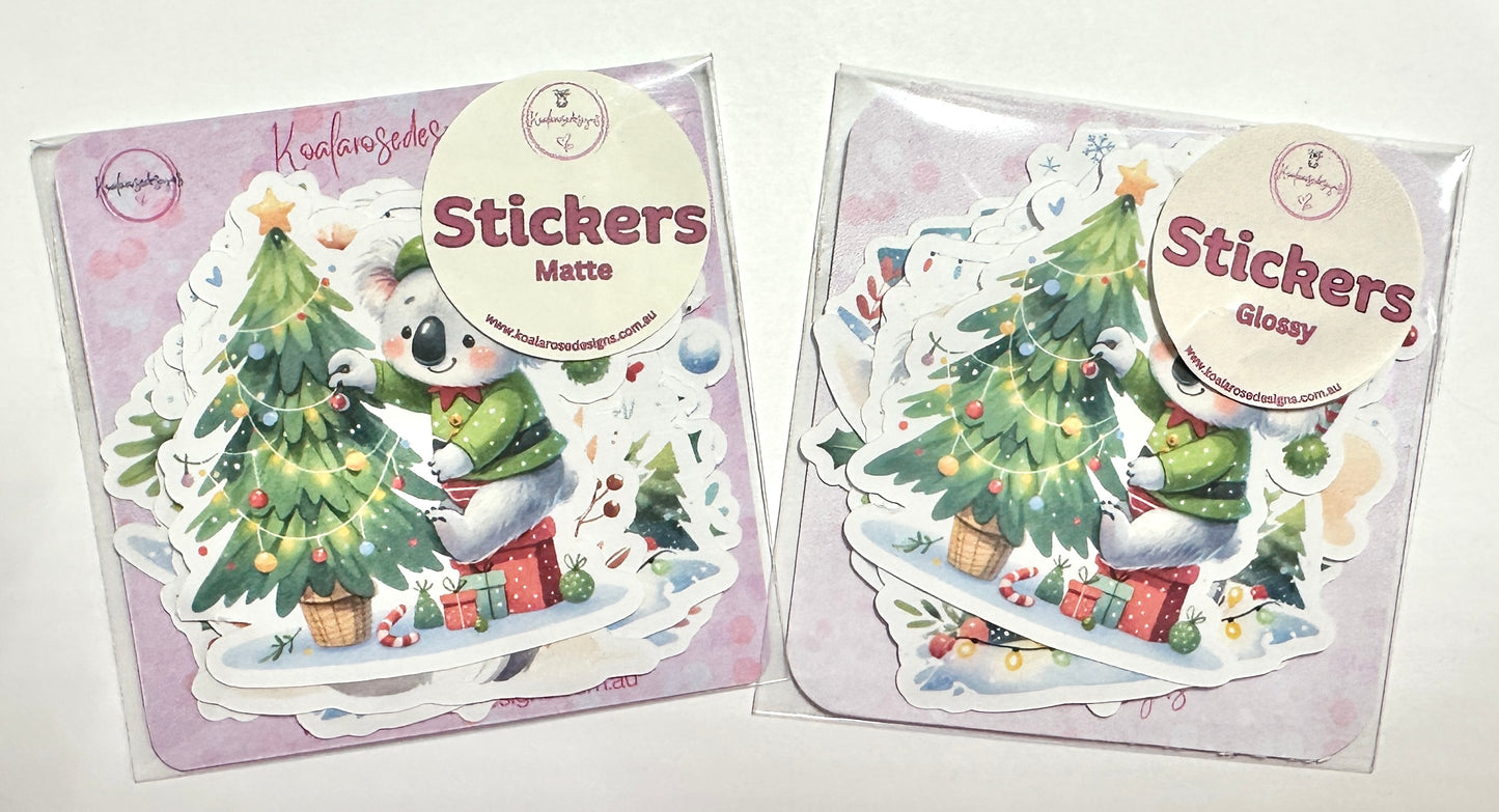 Cute Christmas Koala Sticker Pack