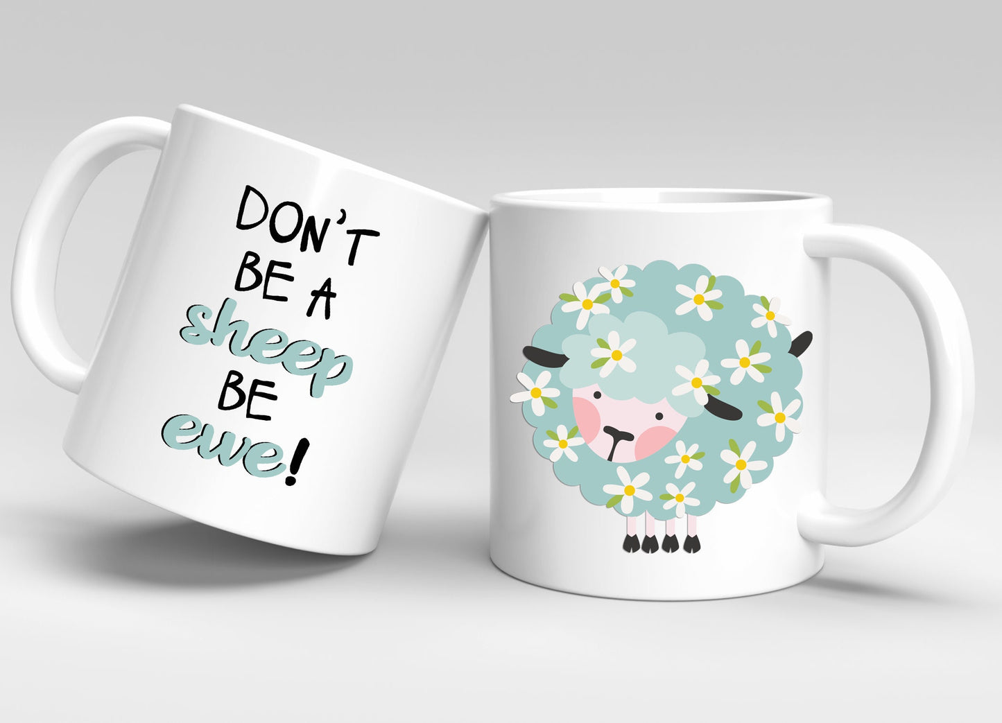 Cute Sheep Coffee Mug with Quote