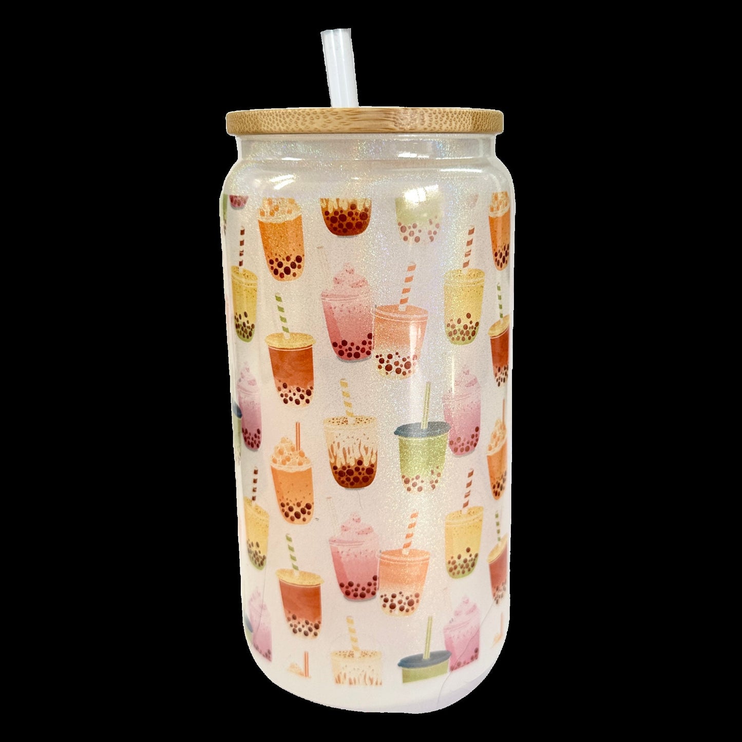 Frosted Glitter Glass Tumbler