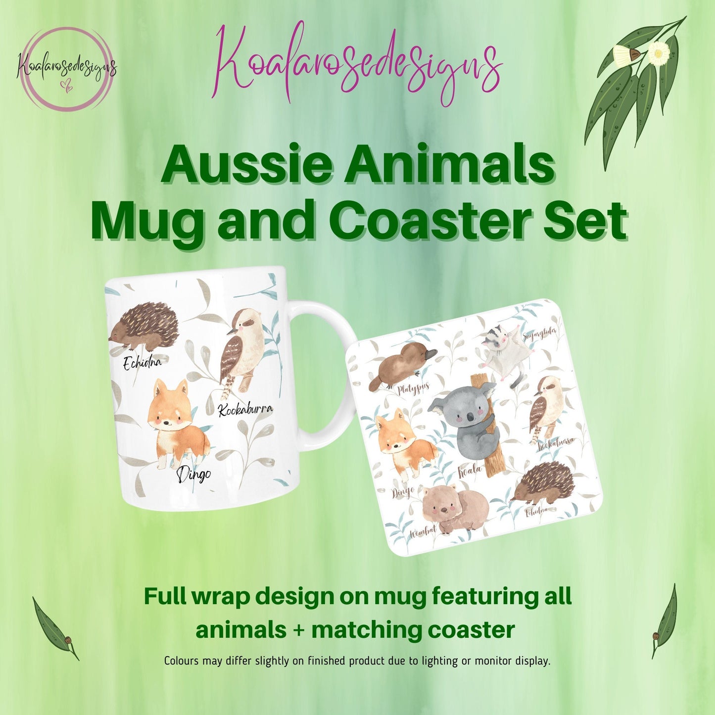 Aussie Animal Coffee Mug and Coaster