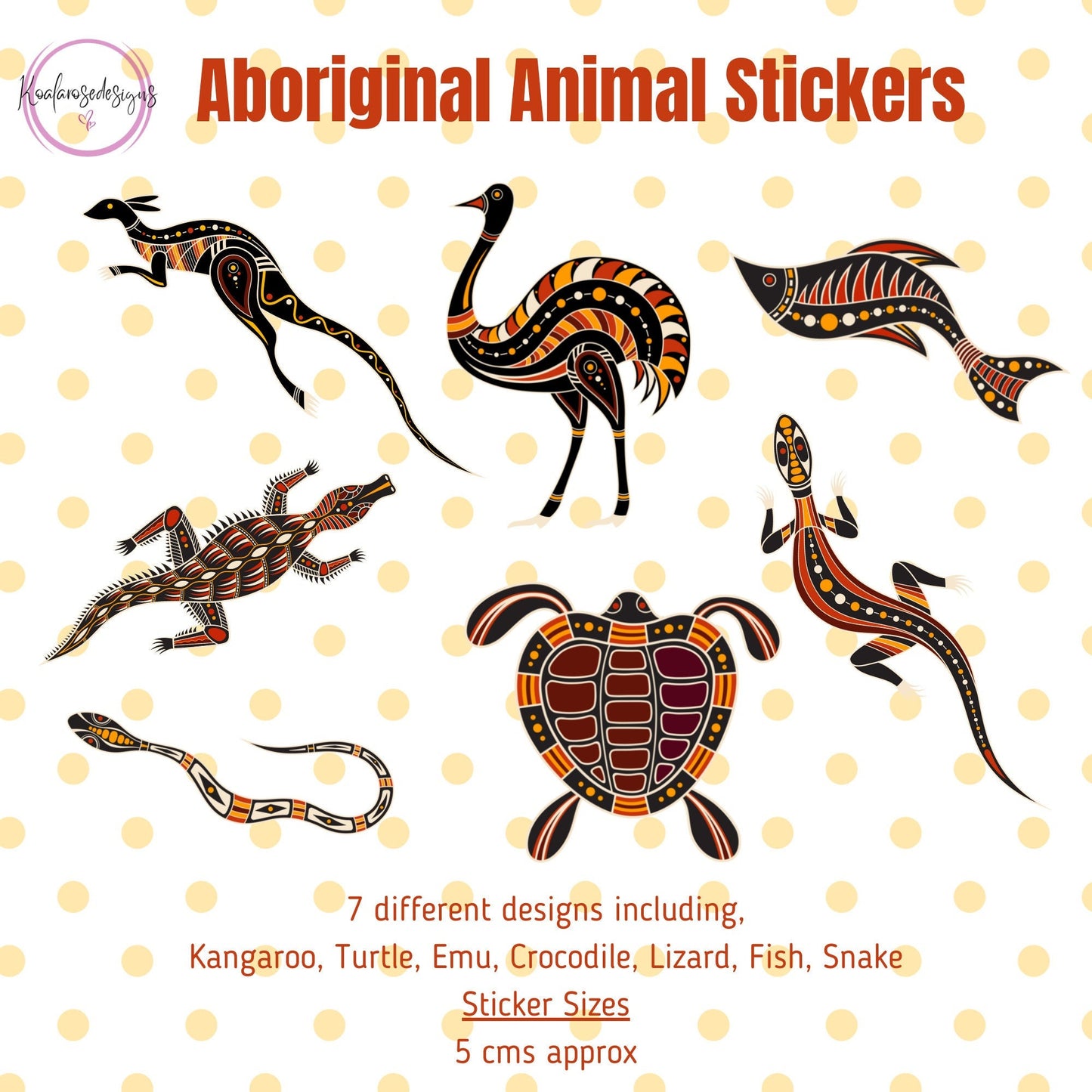 Australian Aboriginal Animal Sticker Set