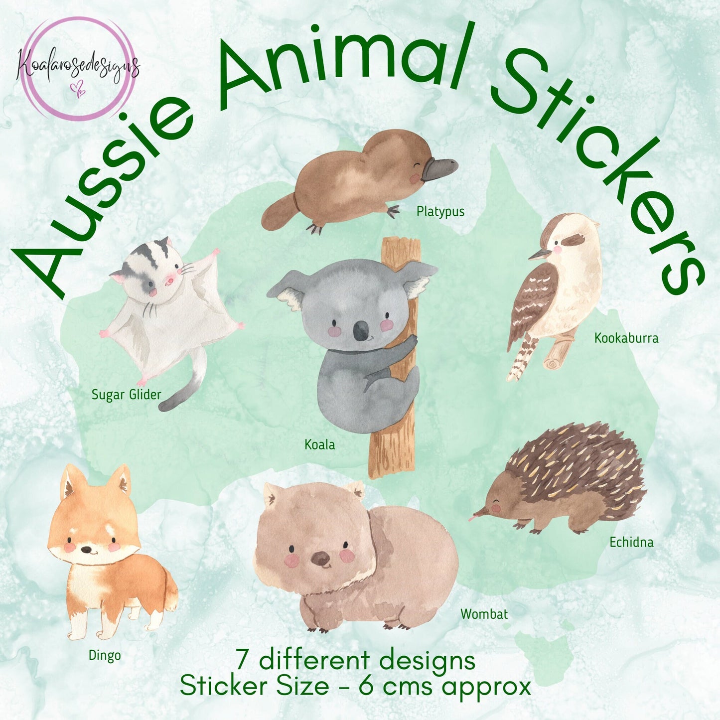 Aussie Animal Sticker Set