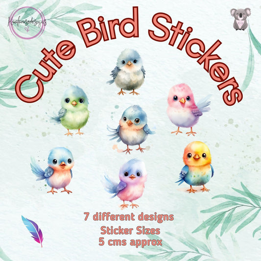 Cute Pastel Bird Sticker Pack