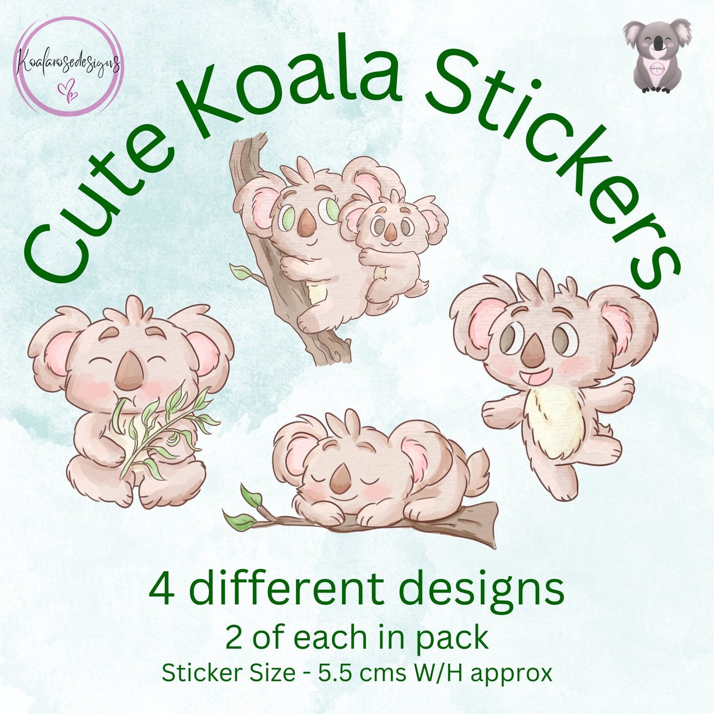 Aussie Koala Sticker Set