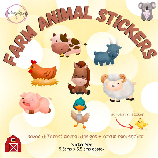 Cute Farm Animal Sticker Pack