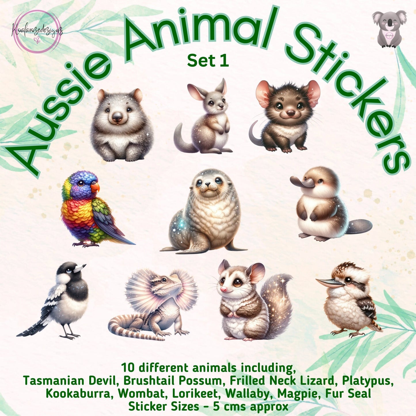 Australian Animal Sticker Pack Set 1