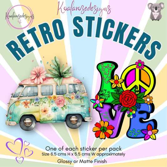 Cute Retro Sticker Pack