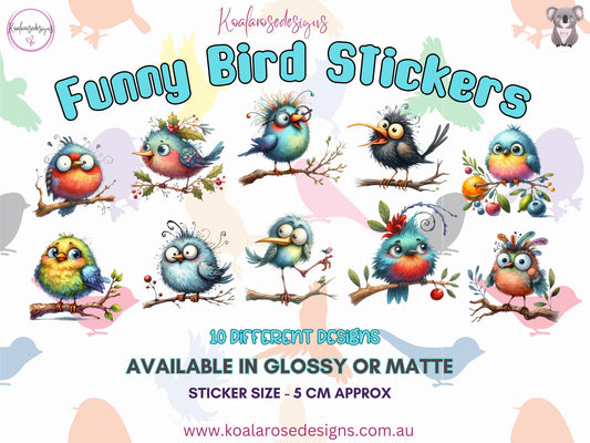 Cute Funny Birds Sticker Pack