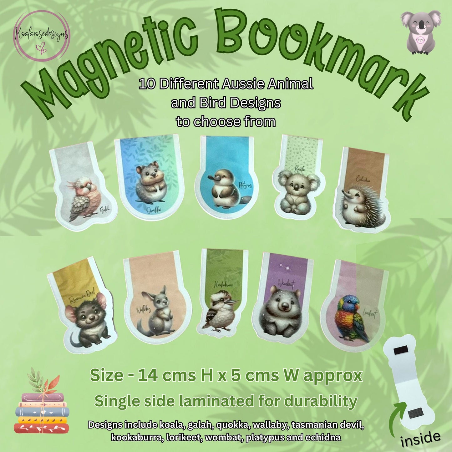 Australian Animals Magnetic Bookmarks