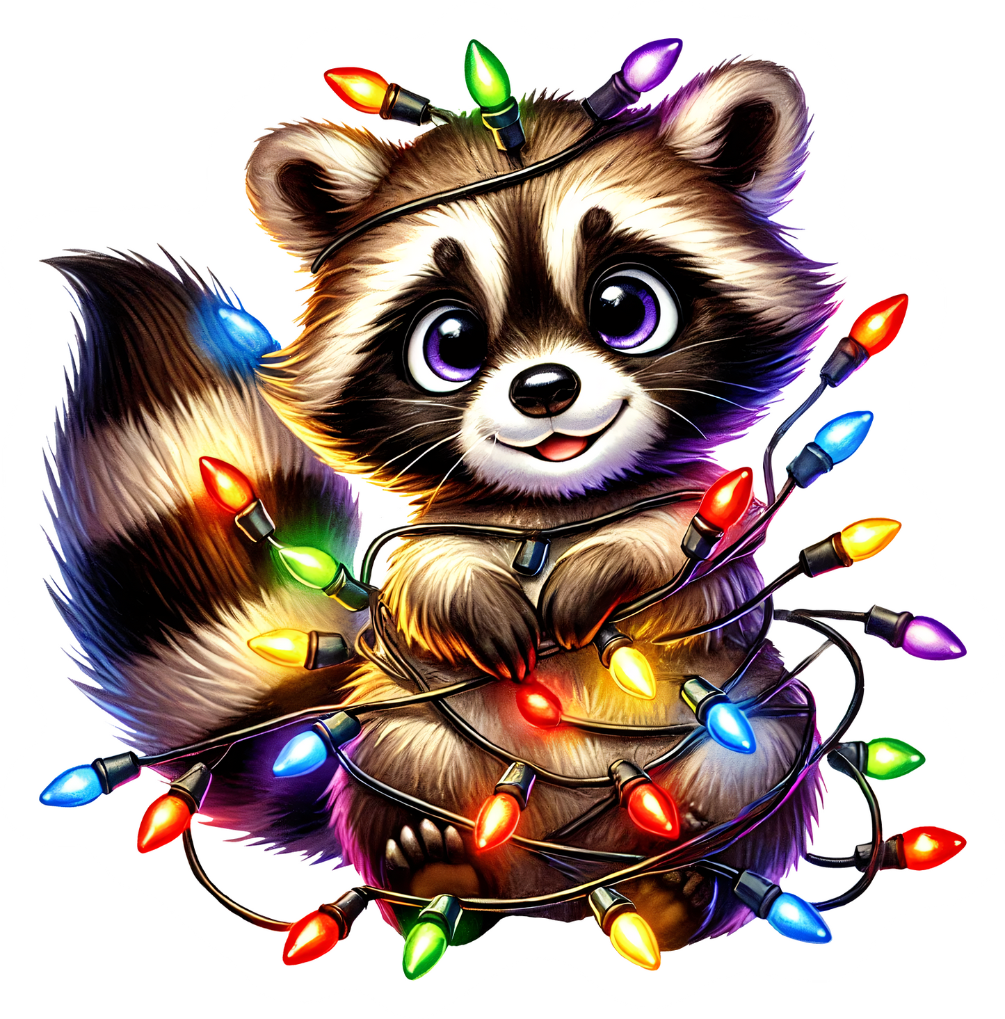 Cute Christmas Racoon Stickers