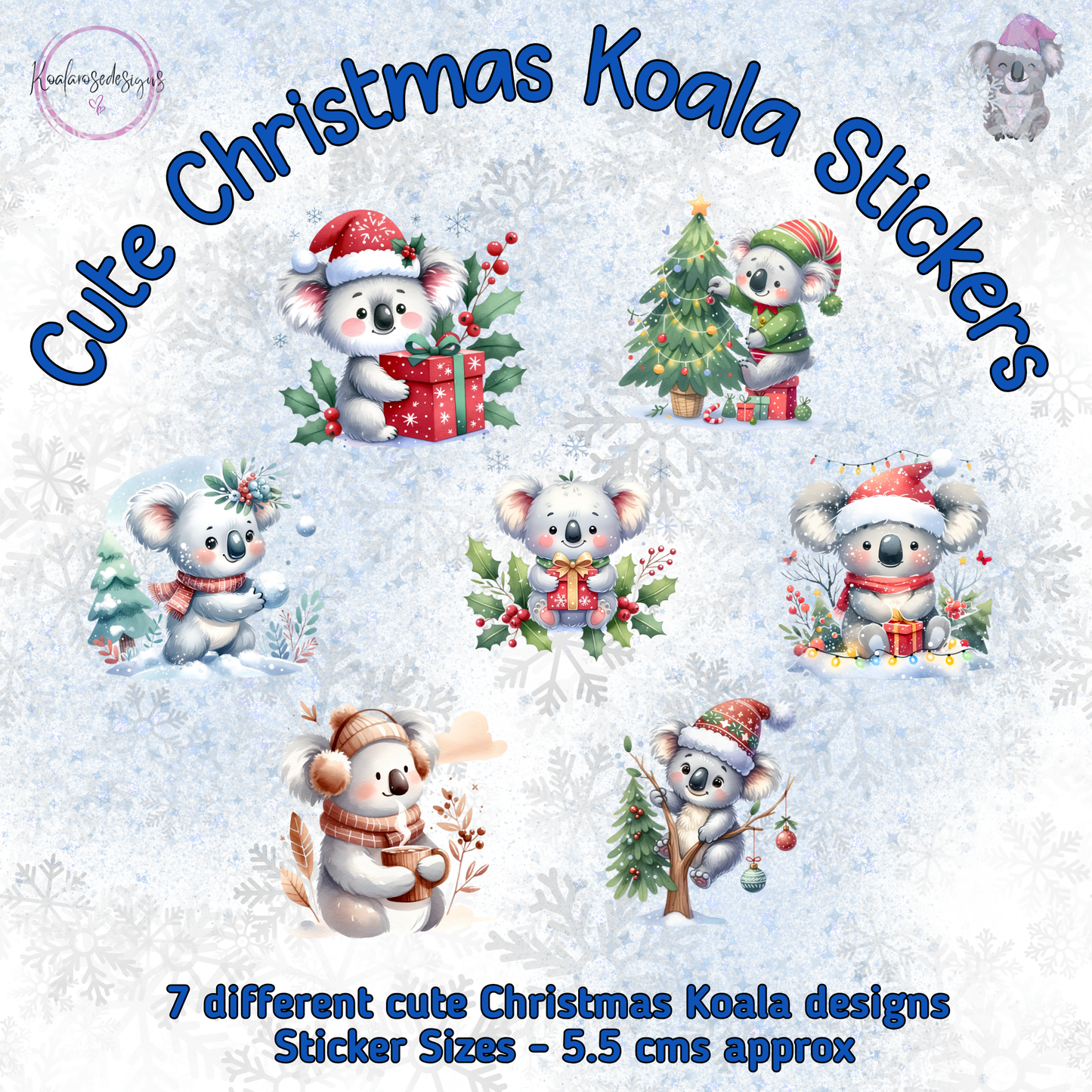 Cute Christmas Koala Stickers